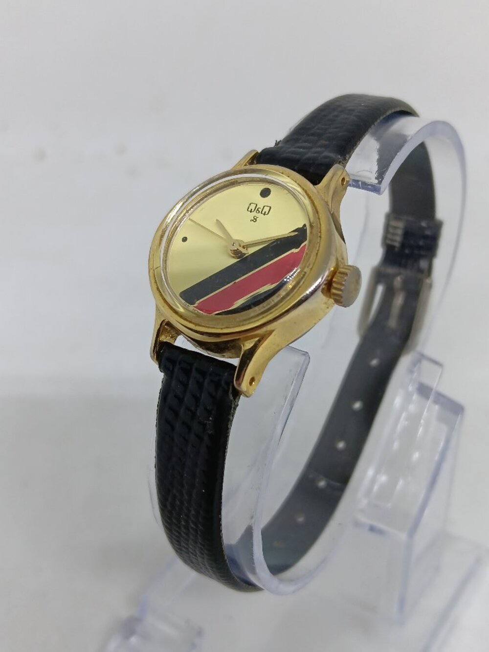 VINTAGE 1980s Q&Q [Citizen] Women's 23mm Art Deco Dial Manual Wind Watch